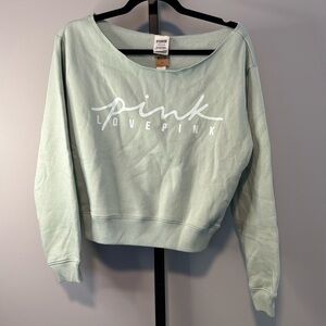 Victoria’s Secret PINK Sea Green Sweatshirt Size S Small New NWT